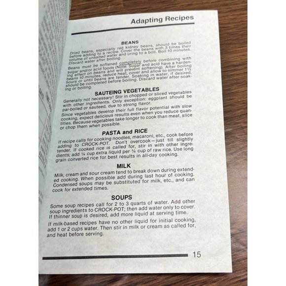 Vintage Rival Crock Pot INSTRUCTION MANUAL ONLY for Model 3100 3120 with Recipes - Picture 5 of 5
